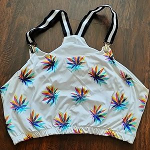 Psychedelic MJ Crop Top, Size M, Adjustable Straps